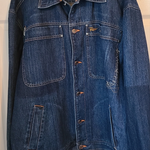 Raw Blue Men's Blue Jean Denim Jacket, Blue, Size: Large - Picture 4 of 14